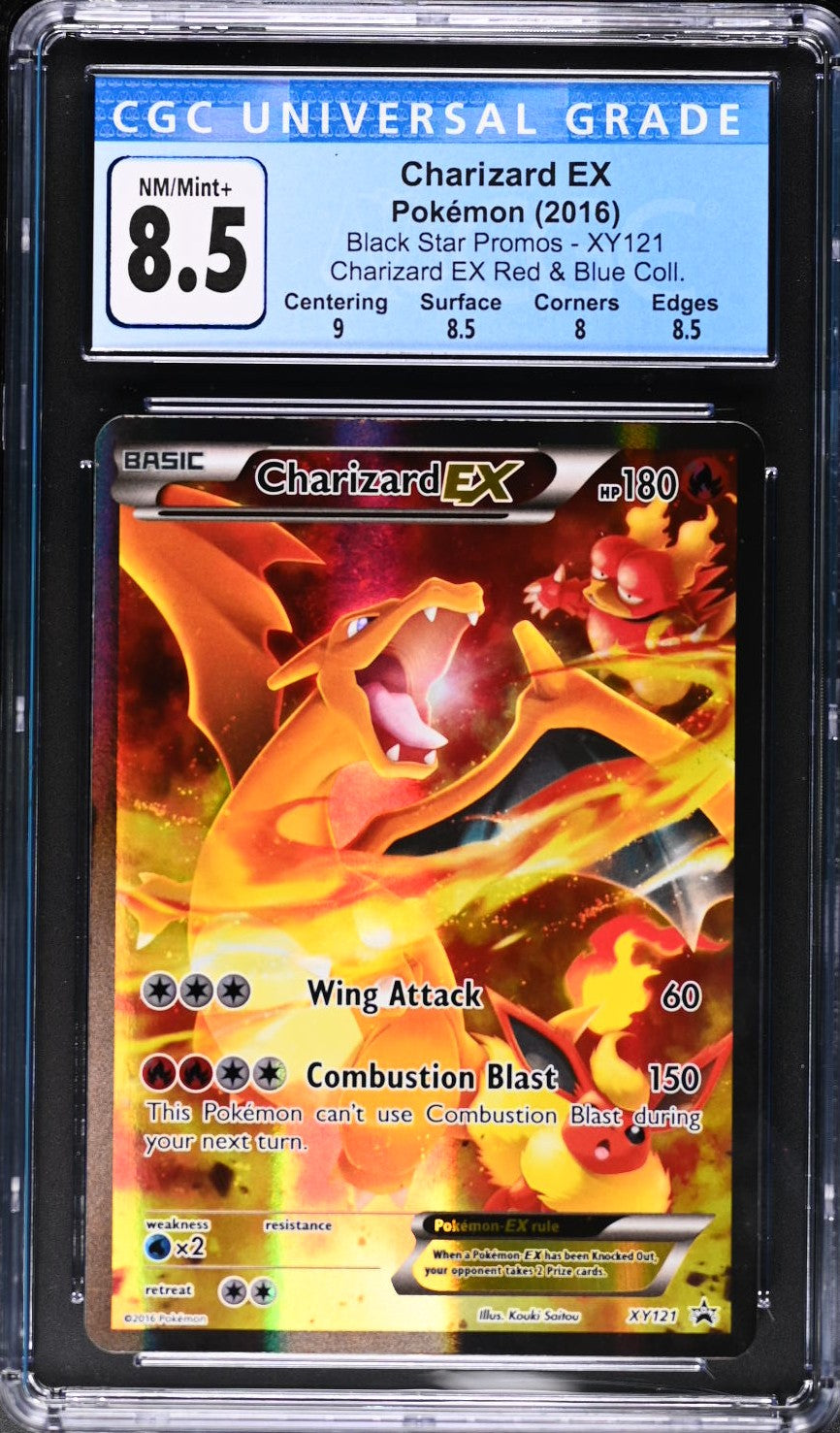 Charizard EX XY121 Red & Blue Collection Pokemon CGC 8.5 Nm/mint+ Blue Label – The Better Deal Page