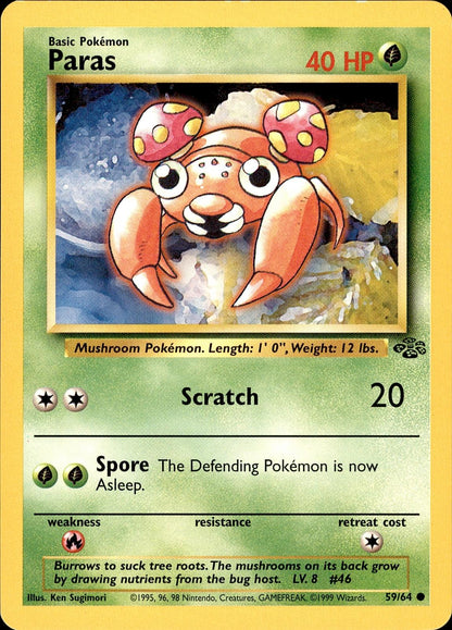 POKEMON PARAS 59 Jungle 64  Unlimited LP