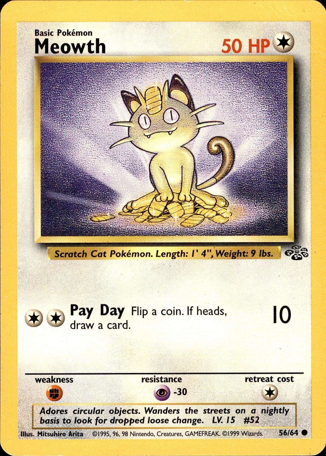 POKEMON MEOWTH 56 Jungle 64  Unlimited LP