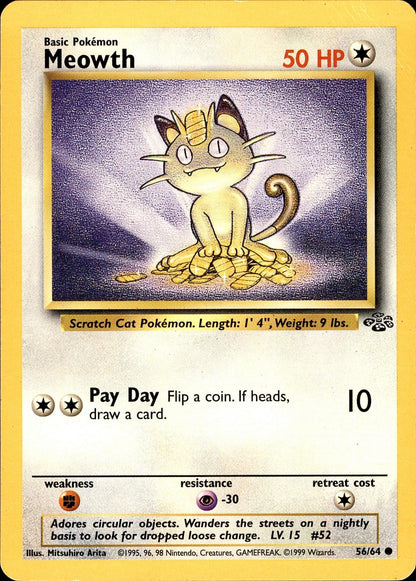 POKEMON MEOWTH 56 Jungle 64  Unlimited LP