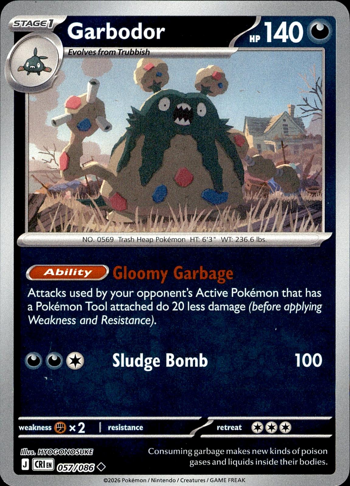 POKEMON GARBODOR 057/086 CHAOS RISING  LP