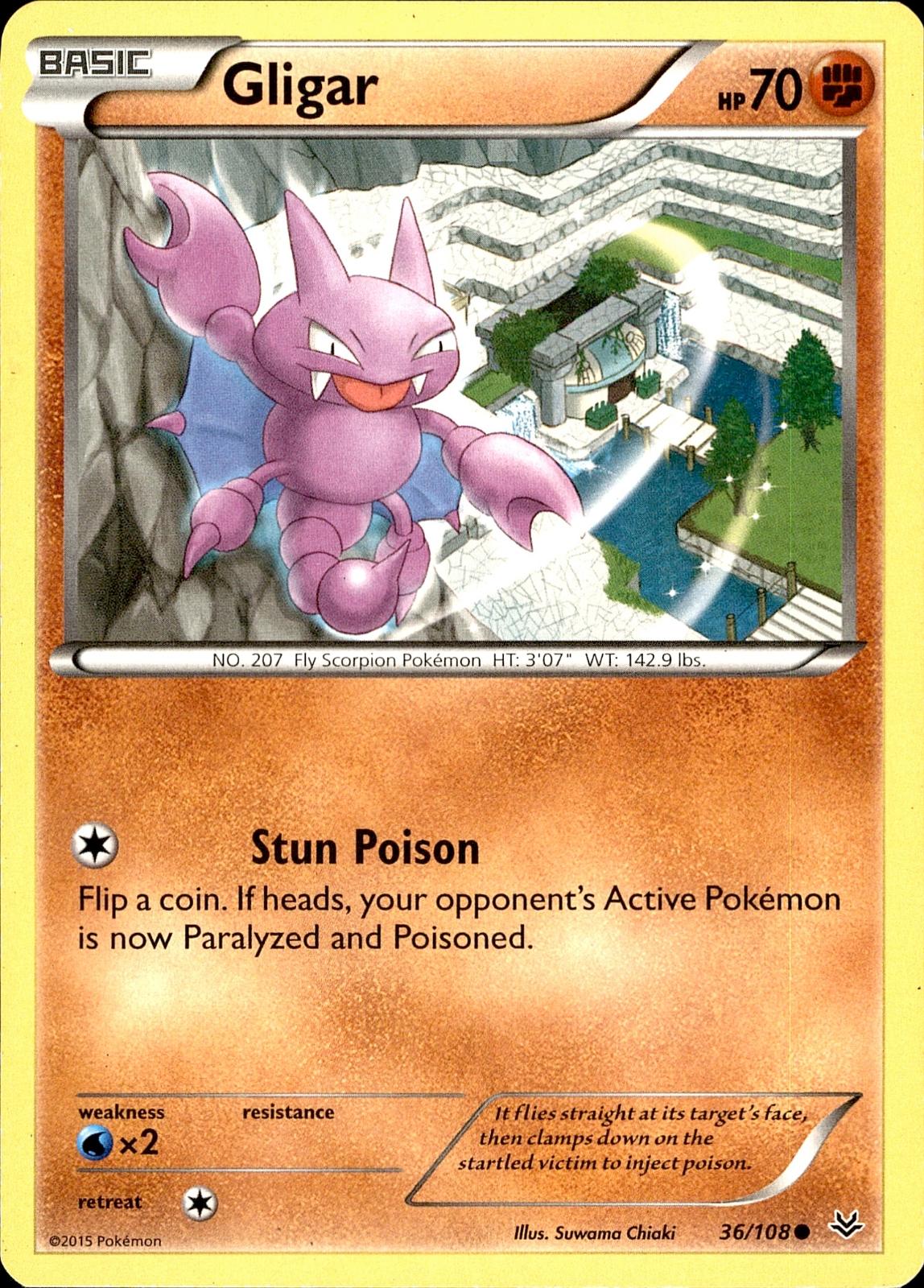POKEMON GLIGAR 36 ROARING SKIES 108  LP