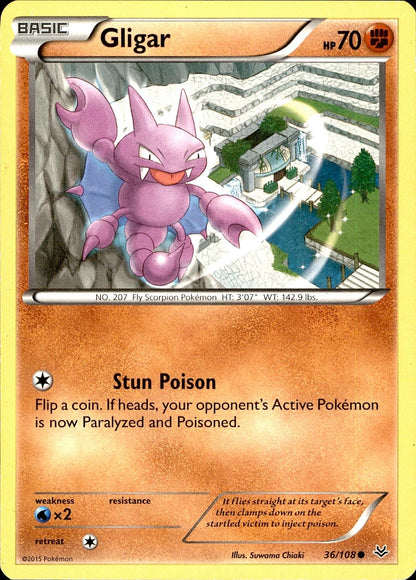POKEMON GLIGAR 36 ROARING SKIES 108  LP