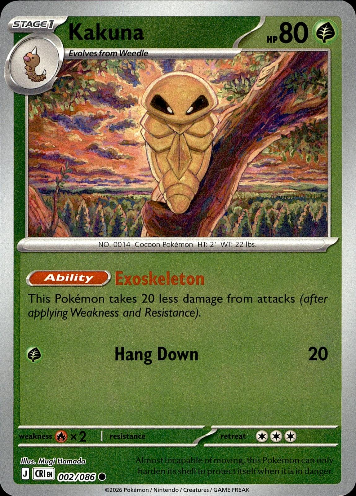 POKEMON KAKA 002/086 CHAOS RISING  REVERSE HOLO LP
