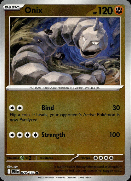 POKEMON ONIX 070 MEGA EVOLUTION 132  REVERSE HOLO LP