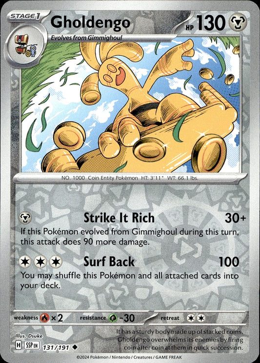 POKEMON GHOLDENGO 131 SURGING SPARKS 191  REVERSE HOLO LP
