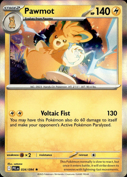 POKEMON PAWMOT 034 PHANTASMAL FLAMES 094  HOLO LP