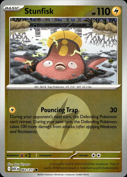POKEMON STFISK (ENERGY SYMBOL PATTERN) 062/217 ASCENDED HEROES REVERSE HOLO LP