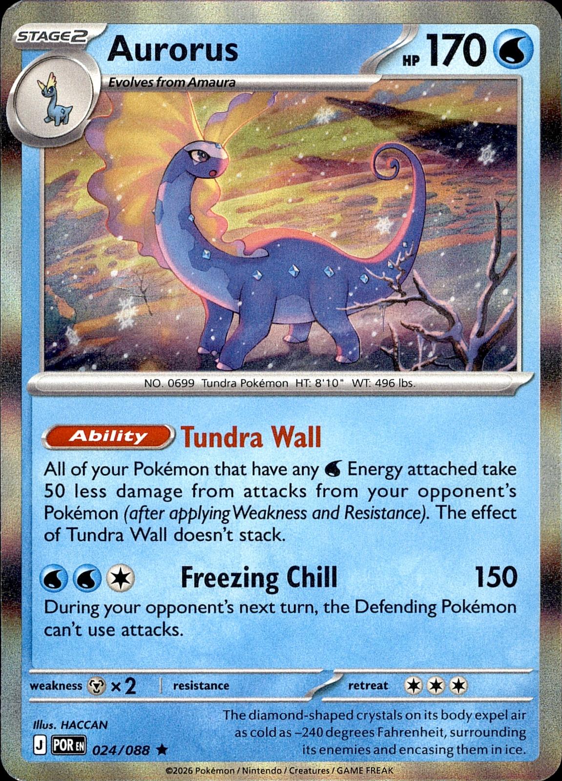 POKEMON AURORUS 024/088 PERFECT ORDER  HOLO LP