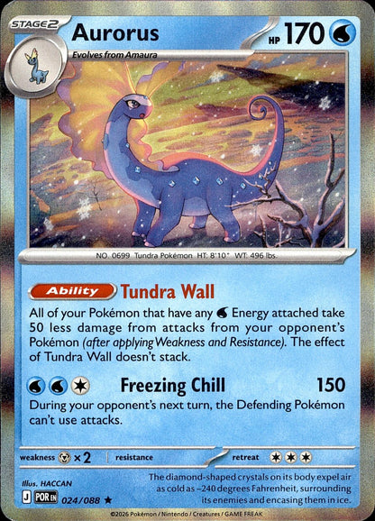 POKEMON AURORUS 024/088 PERFECT ORDER  HOLO LP