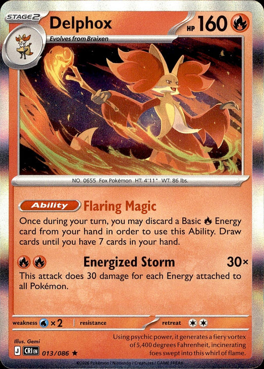 POKEMON DELPHOX 013/086 CHAOS RISING  HOLO LP