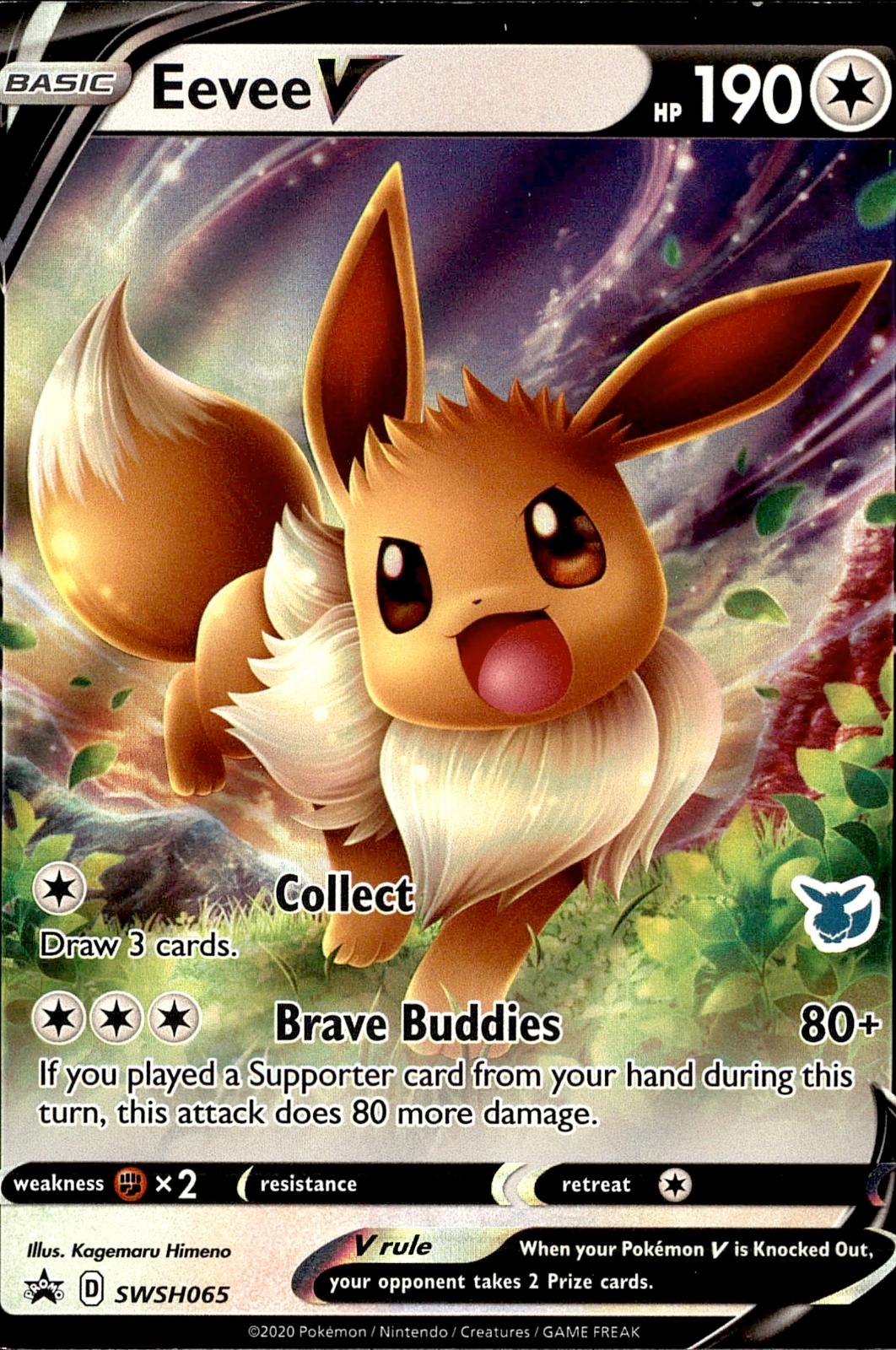 POKEMON EEVEE V SWSH065 SWORD & SHIELD PROMO HOLO PROMO LP