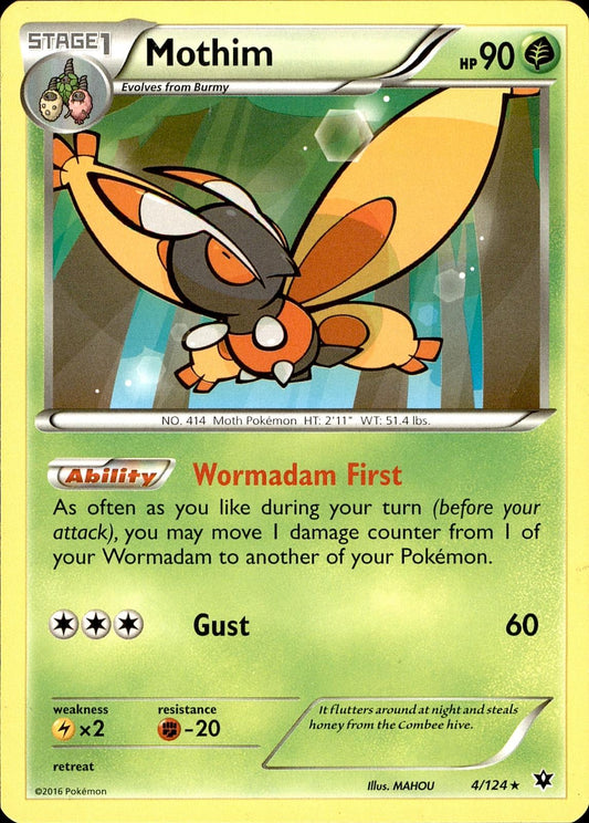 POKEMON MOTHIM 4 FATES COLLIDE 124  LP