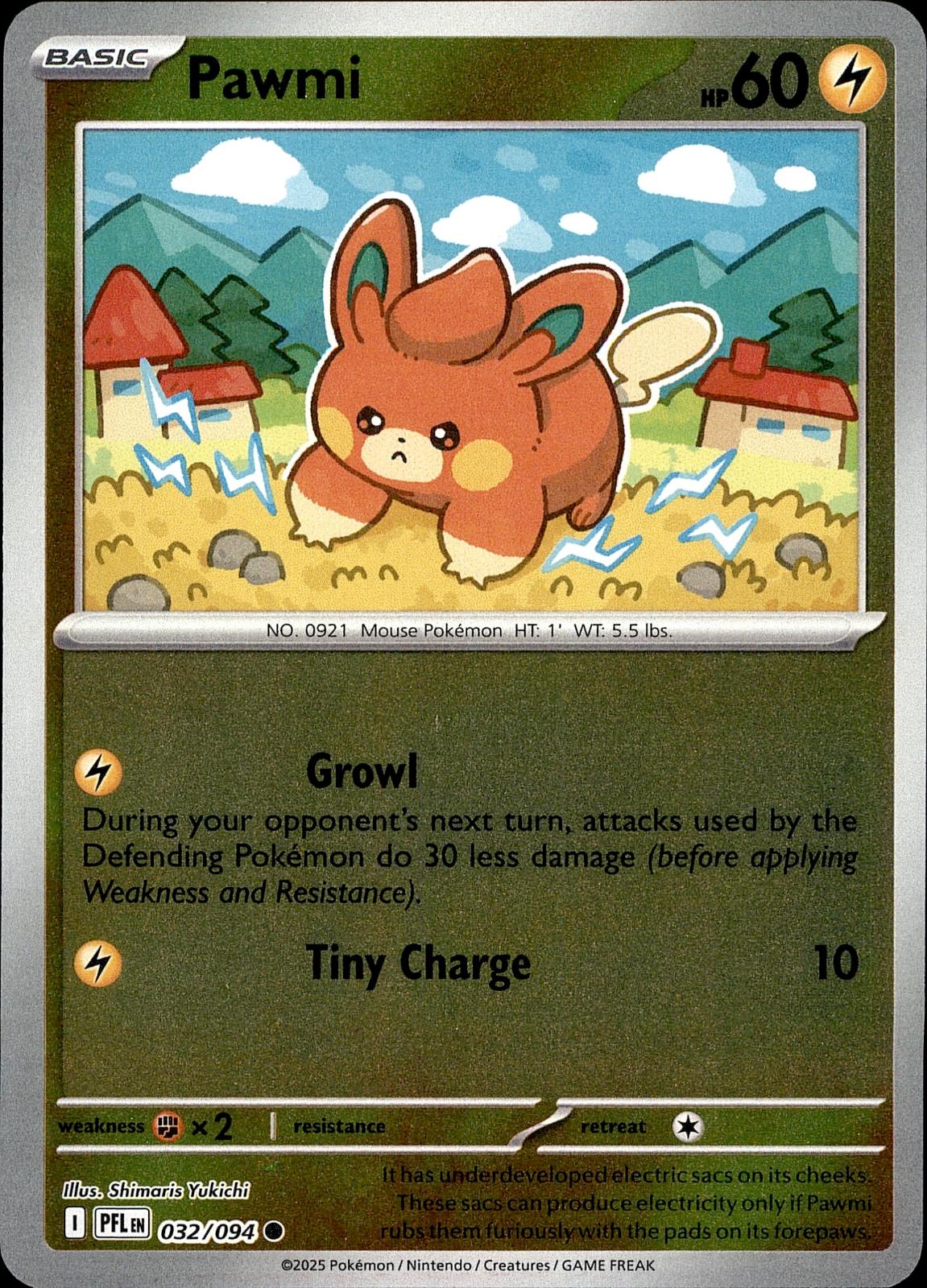 POKEMON PAWMI 032 PHANTASMAL FLAMES 094  REVERSE HOLO LP