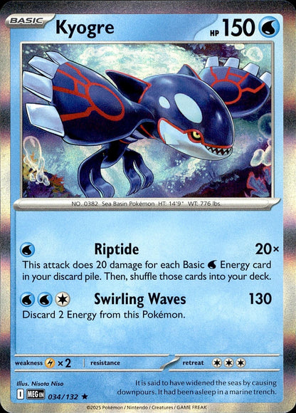 POKEMON KYOGRE 034 MEGA EVOLUTION 132  HOLO LP