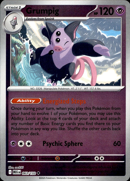 POKEMON GRUMPIG 063 MEGA EVOLUTION 132  REVERSE HOLO LP