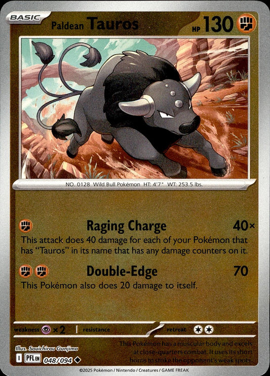 POKEMON PALDEAN TAUROS 048 PHANTASMAL FLAMES 094  REVERSE HOLO LP