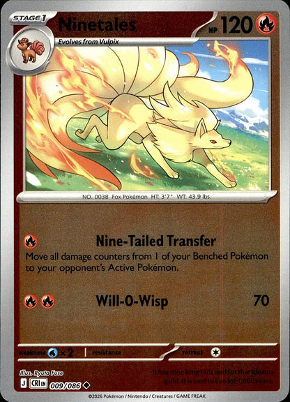 POKEMON NINETALES 009/086 CHAOS RISING  REVERSE HOLO LP
