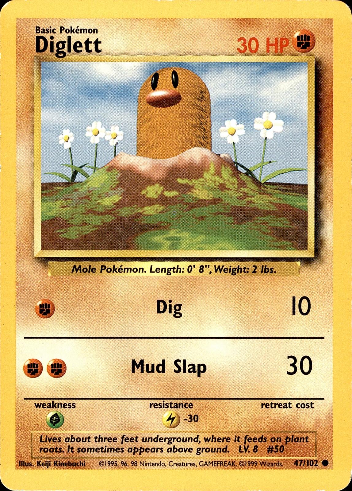POKEMON DIGLETT 47 BASE SET Unlimited 102  LP