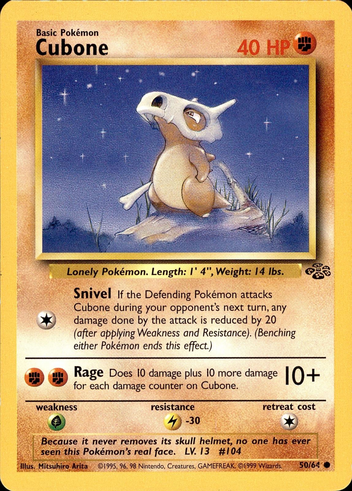 POKEMON CUBONE 50 Jungle 64  Unlimited LP