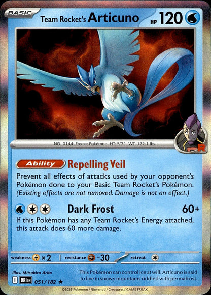 POKEMON TEAM ROCKET'S ARTICO 051 DESTINED RIVALS 182  HOLO LP