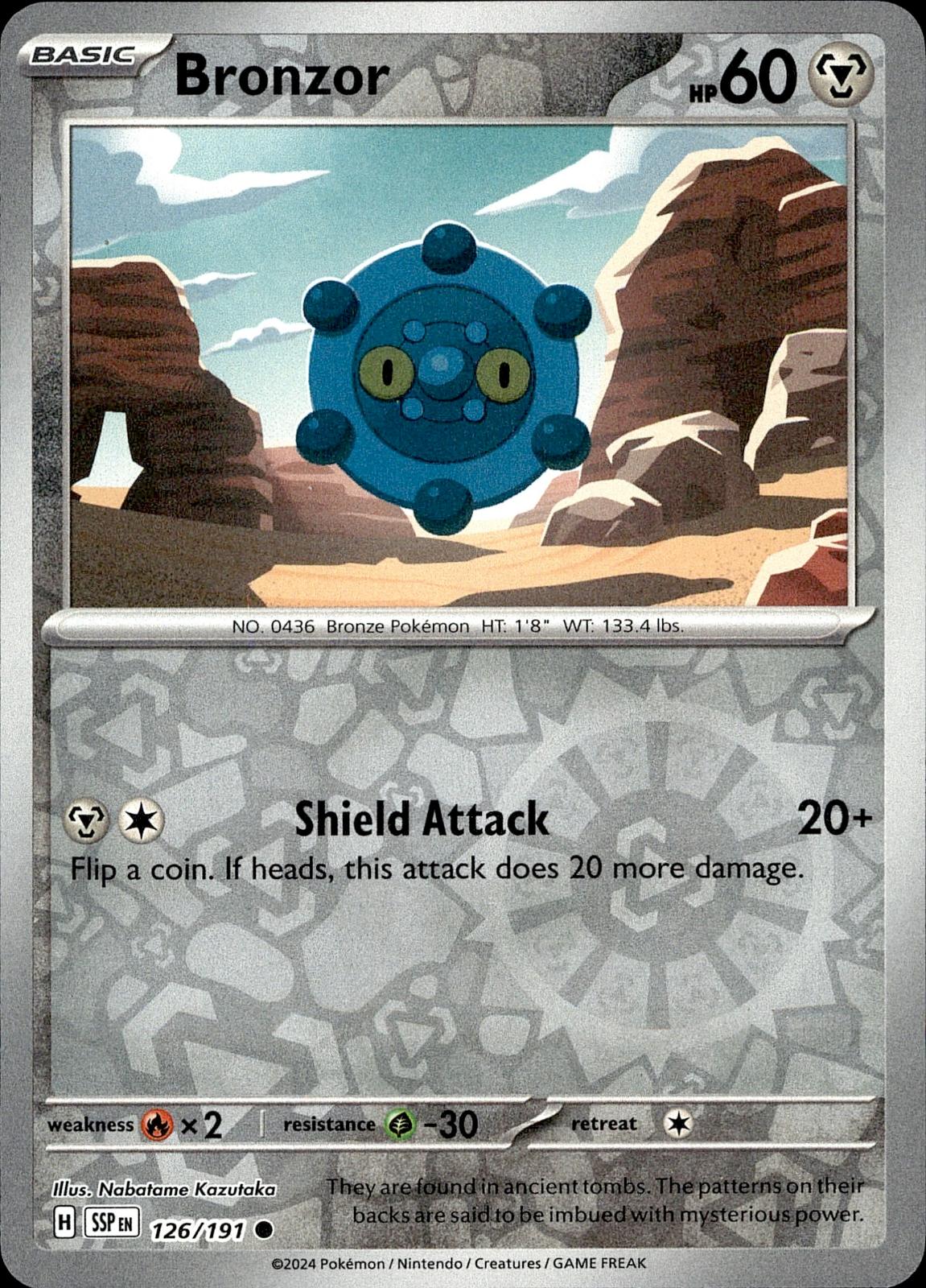 POKEMON BRONZOR 126 SURGING SPARKS 191  REVERSE HOLO LP