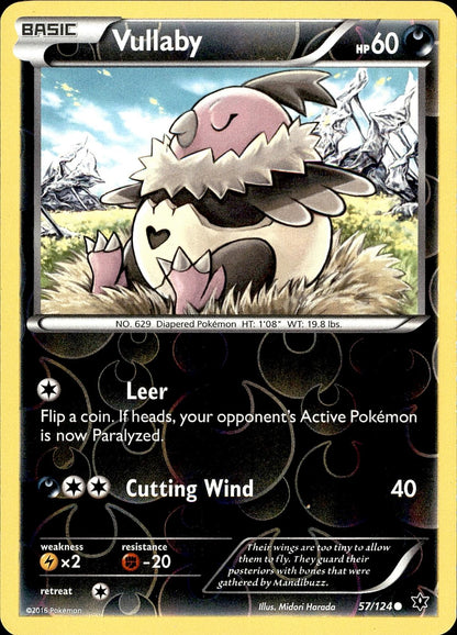 POKEMON VULLABY 57 FATES COLLIDE 124  REVERSE HOLO LP
