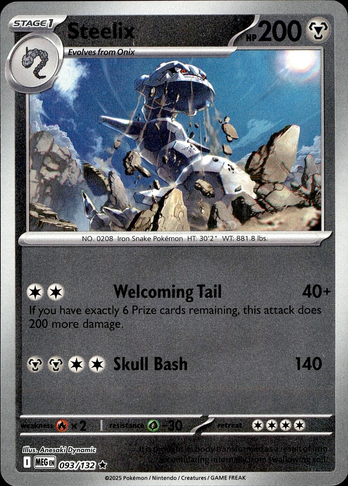 POKEMON STEELIX 093 MEGA EVOLUTION 132  REVERSE HOLO LP