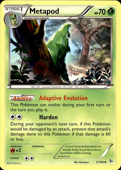 POKEMON METAPOD 2 FLASHFIRE 106  LP