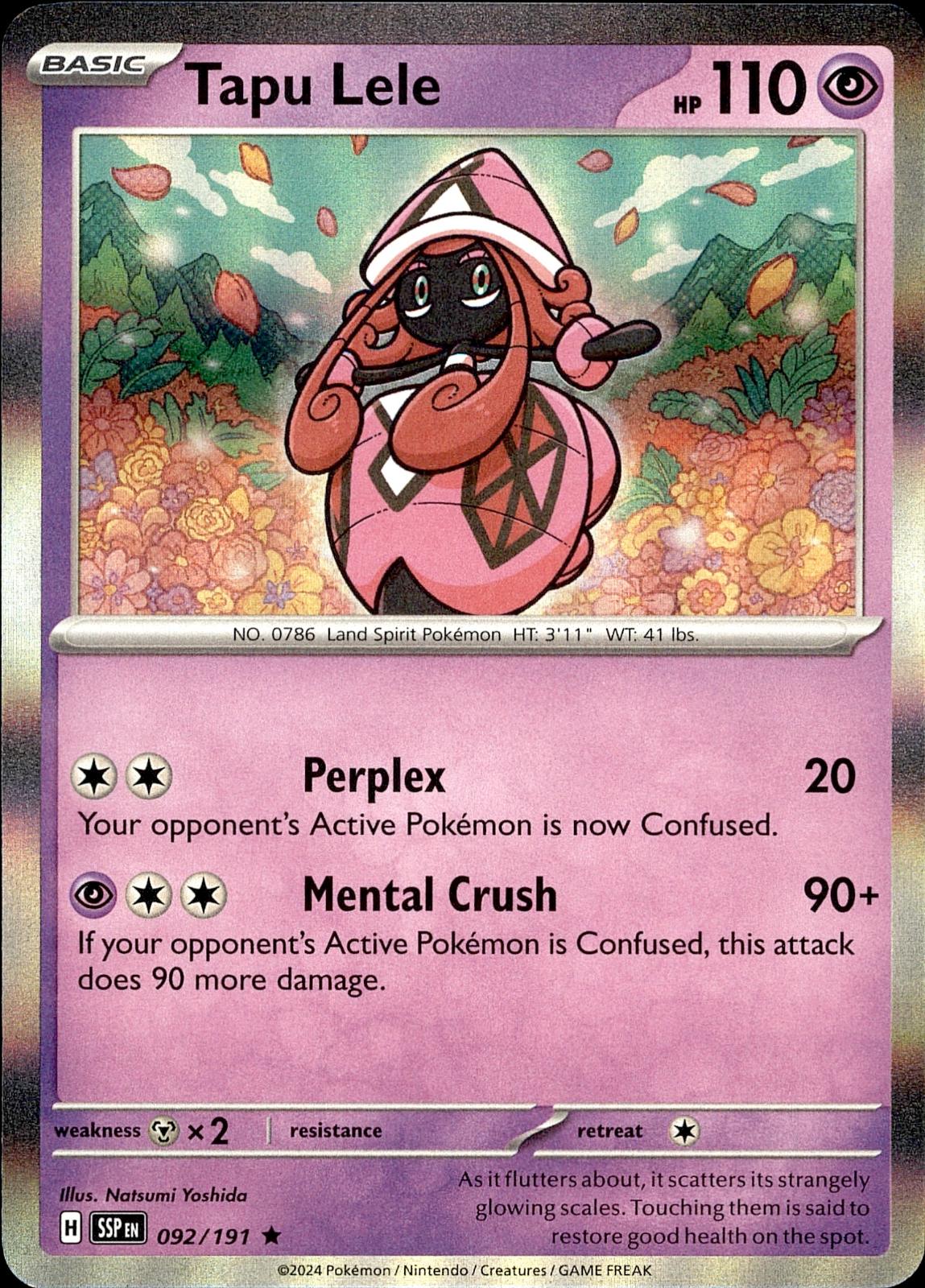 POKEMON TAPU LELE 092 SURGING SPARKS 191  HOLO LP