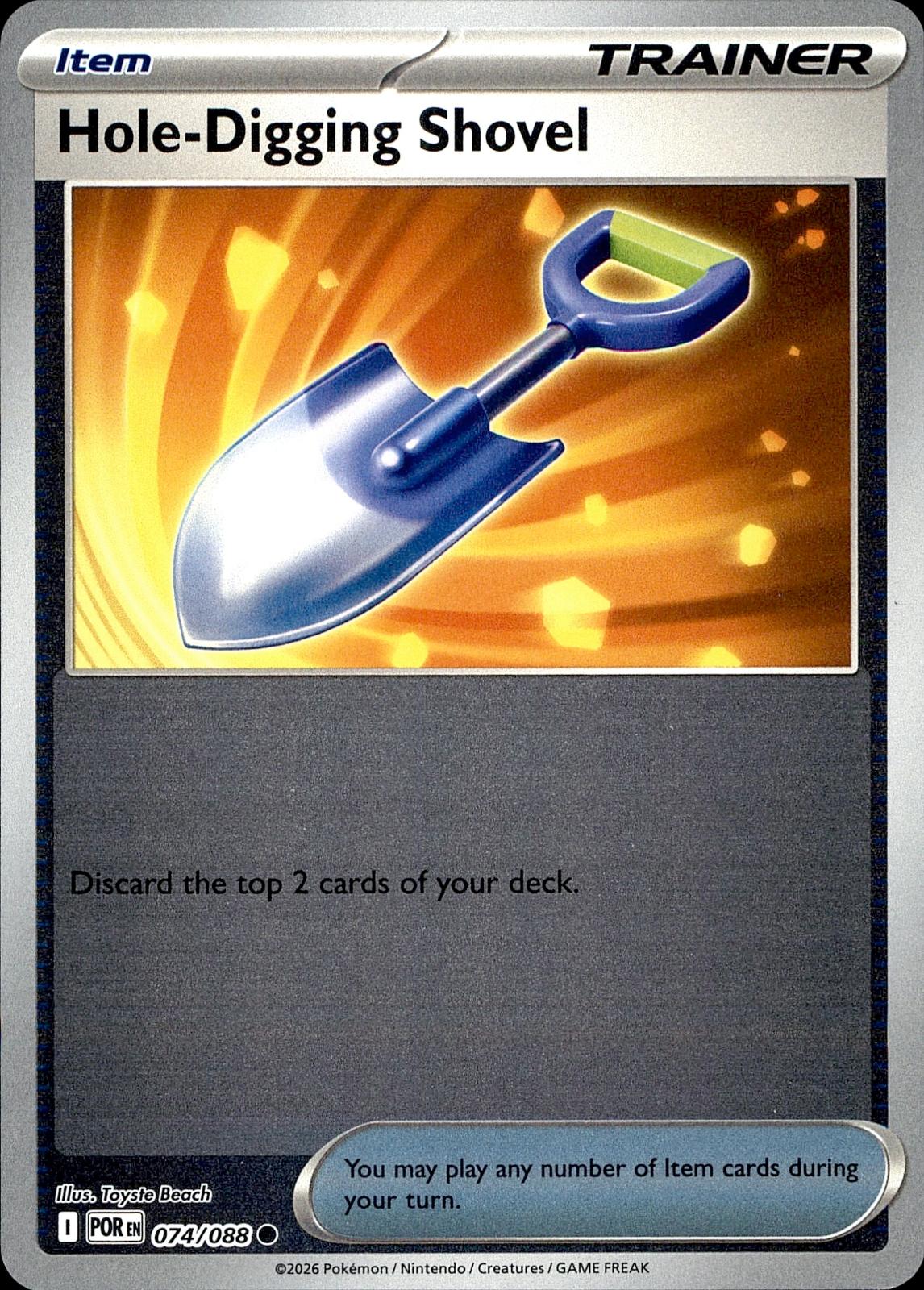 POKEMON HOLE-DIGGING SHOVEL 074/088 PERFECT ORDER  REVERSE HOLO LP