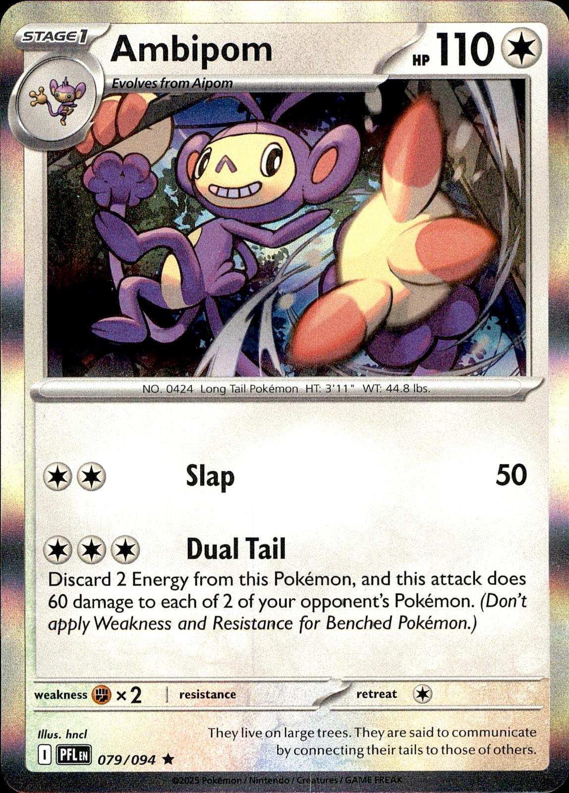 POKEMON AMBIPOM 079 PHANTASMAL FLAMES 094  HOLO LP