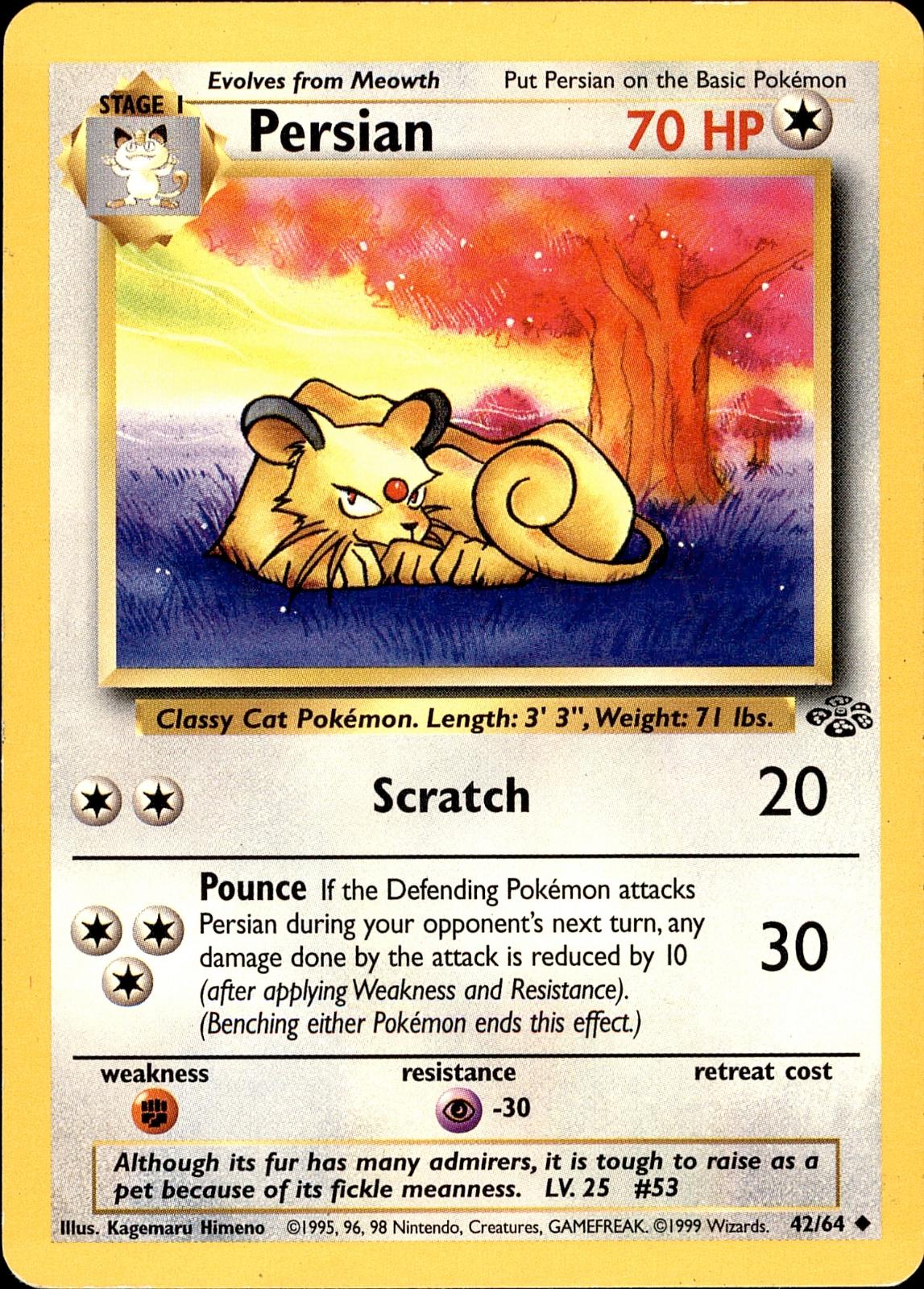 POKEMON PERSIAN 42 Jungle 64  Unlimited LP