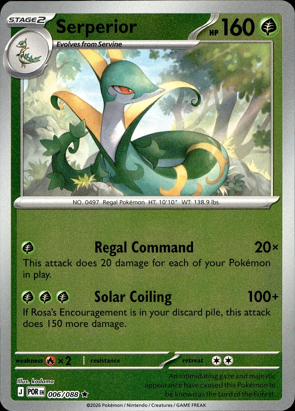 POKEMON SERPERIOR 006/088 PERFECT ORDER  REVERSE HOLO LP