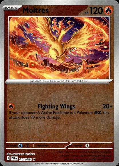POKEMON MOLTRES 014 PHANTASMAL FLAMES 094  REVERSE HOLO LP