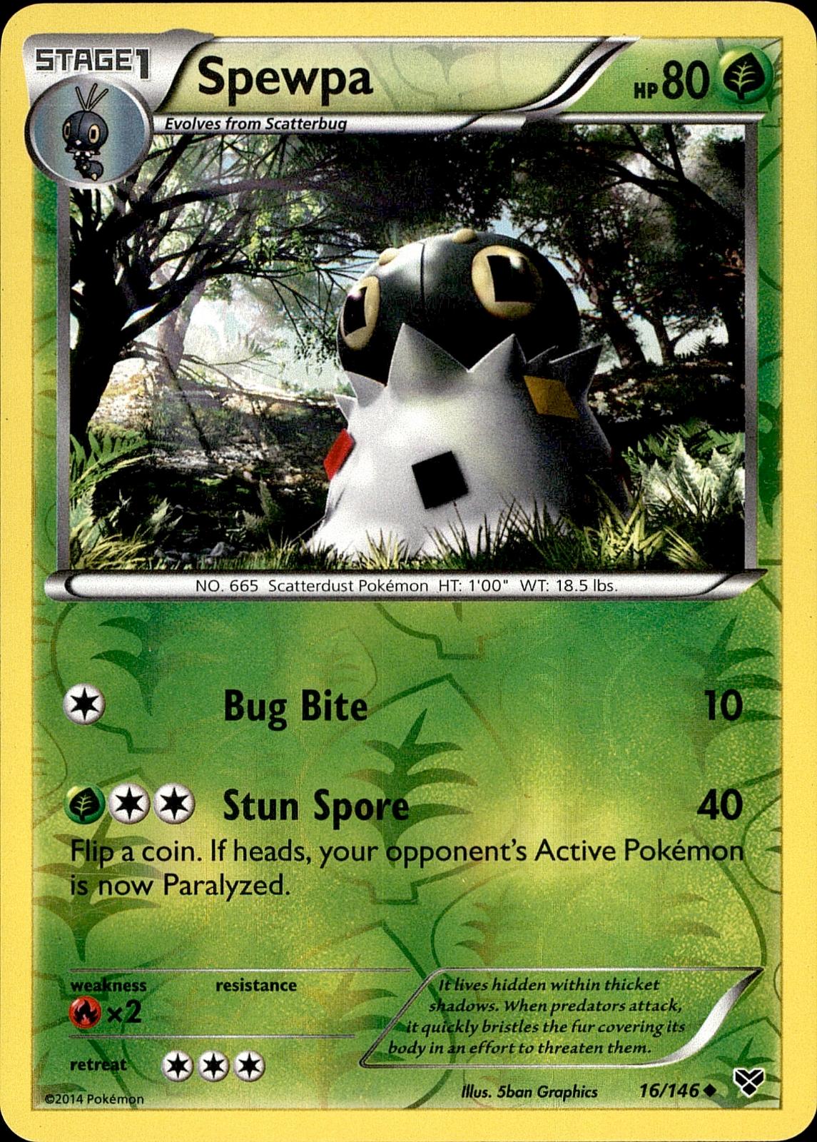 POKEMON SPEWPA 16 XY 146  REVERSE HOLO LP