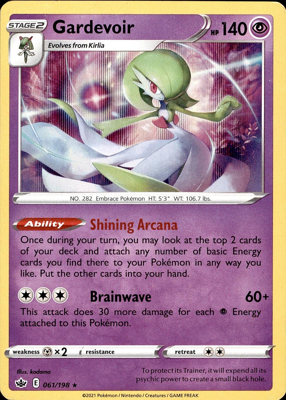 POKEMON GARDEVOIR 061 CHILLING REIGN 198 HOLO  LP