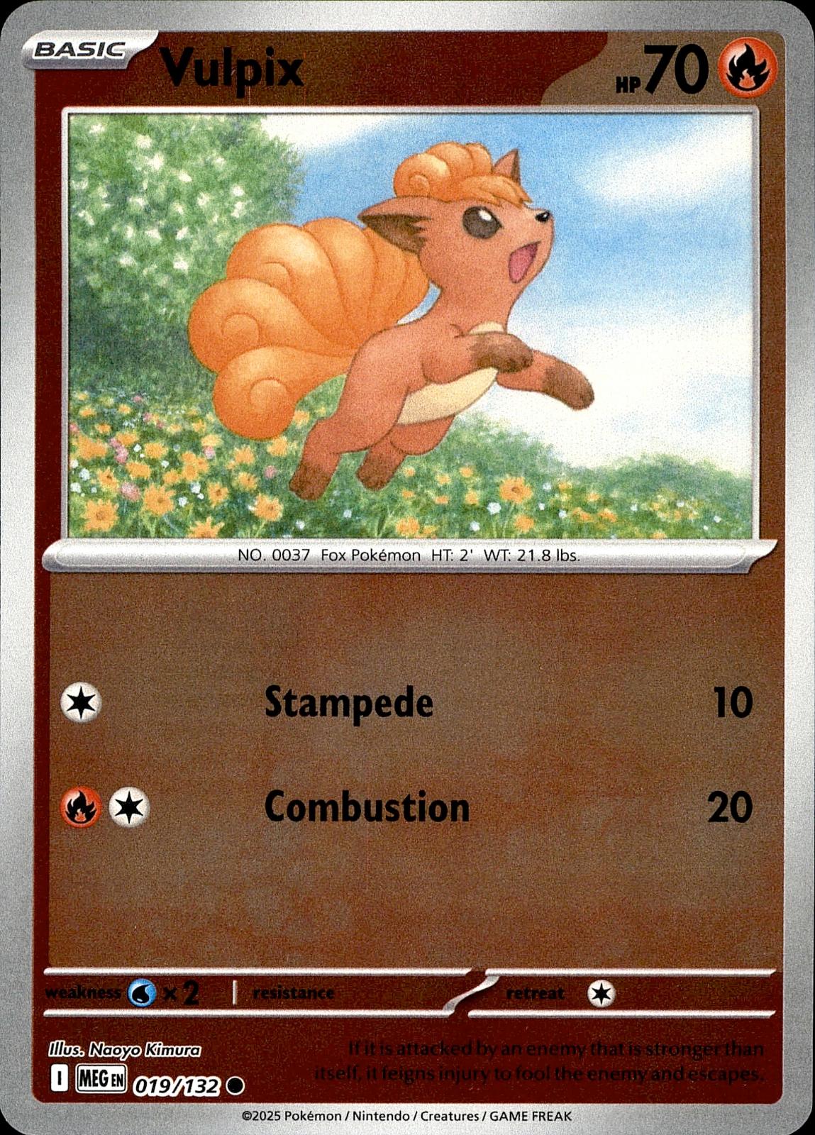 POKEMON VULPIX 019 MEGA EVOLUTION 132  REVERSE HOLO LP