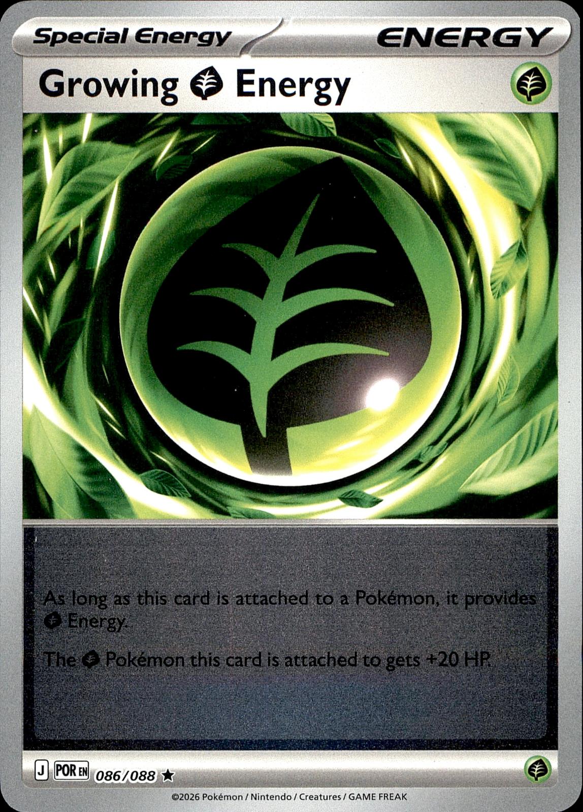 POKEMON GROWING GRASS ENERGY 086/088 PERFECT ORDER  HOLO LP