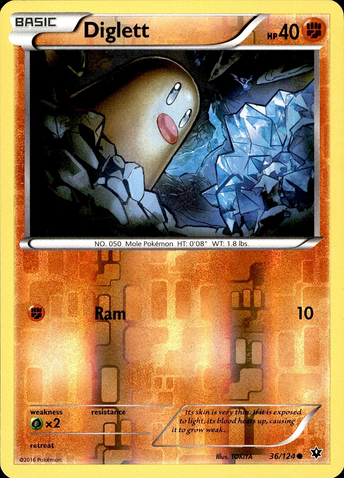 POKEMON DIGLETT 36 FATES COLLIDE 124  REVERSE HOLO LP