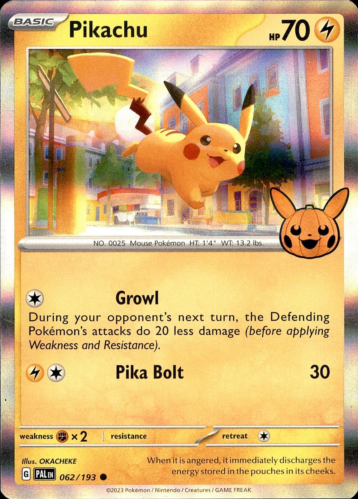 POKEMON PIKACHU 062/193 TRICK OR TRADE BOOSTER  HOLO  LP