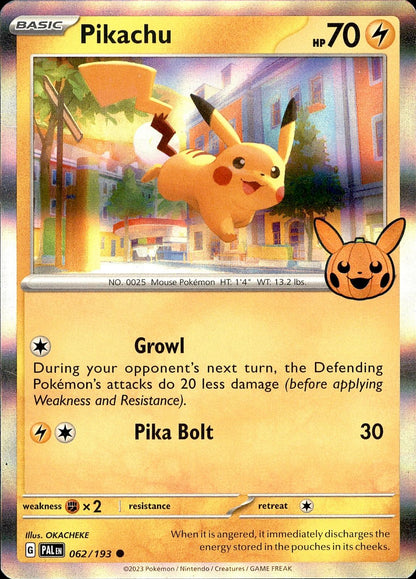 POKEMON PIKACHU 062/193 TRICK OR TRADE BOOSTER  HOLO  LP