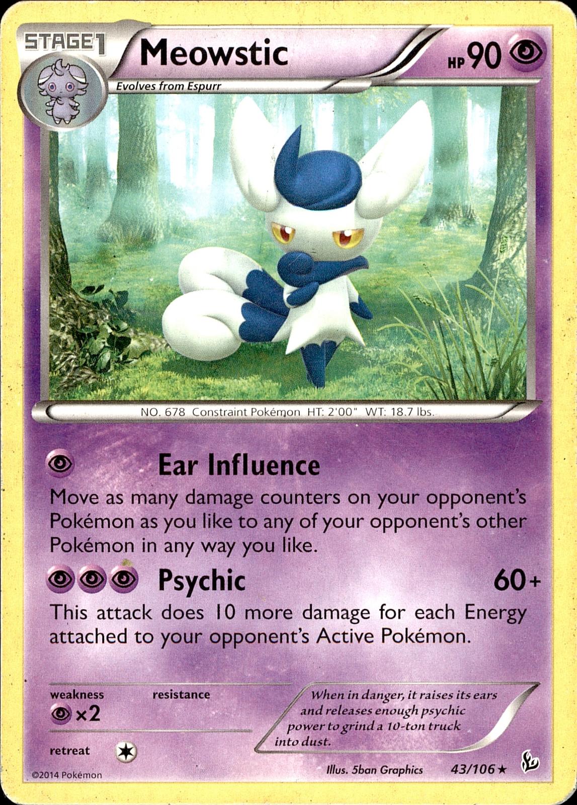 POKEMON MEOWSTIC 43 FLASHFIRE 106  LP