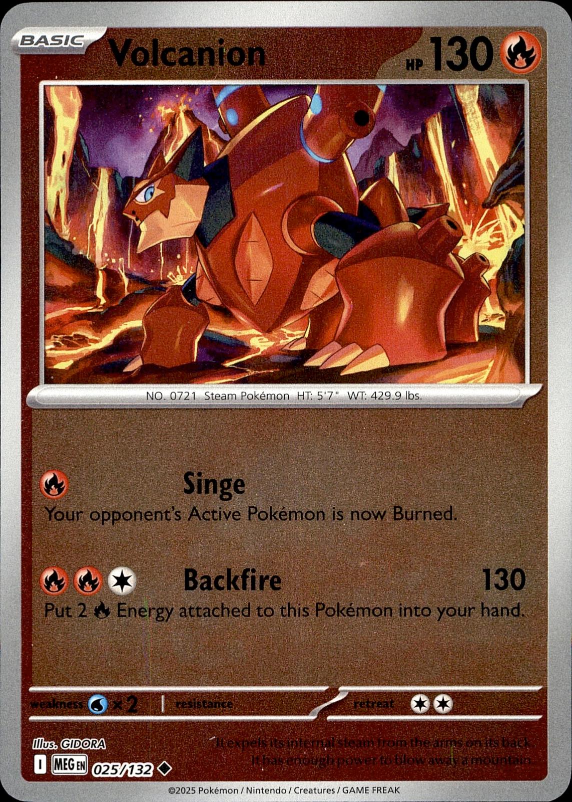 POKEMON VOLCANION 025 MEGA EVOLUTION 132  REVERSE HOLO LP