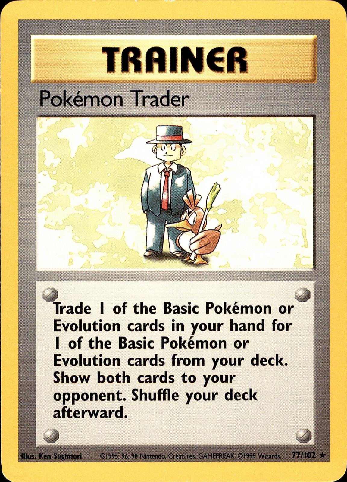 POKEMON POKEMON TRADER 77 BASE SET Unlimited 102  LP