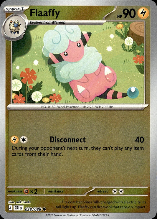 POKEMON FLAAFFY 028/086 CHAOS RISING  REVERSE HOLO LP