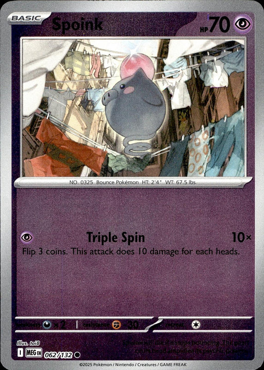 POKEMON SPOINK 062 MEGA EVOLUTION 132  REVERSE HOLO LP