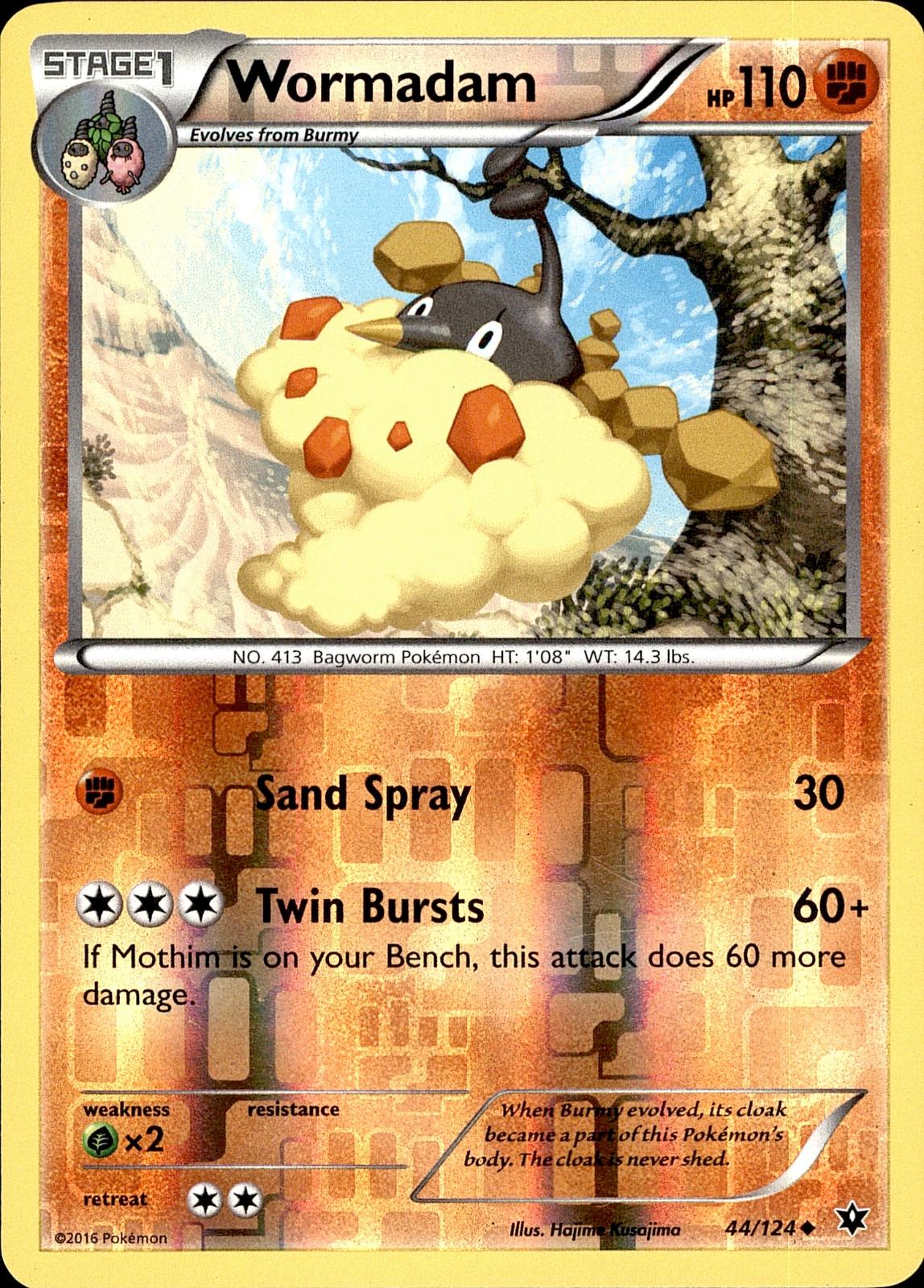 POKEMON WORMADAM 44 FATES COLLIDE 124  REVERSE HOLO LP
