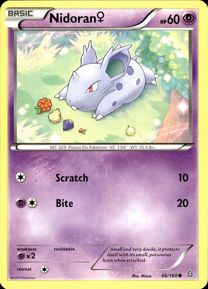 POKEMON NIDORAN F 66 PRIMAL CLASH 160  LP