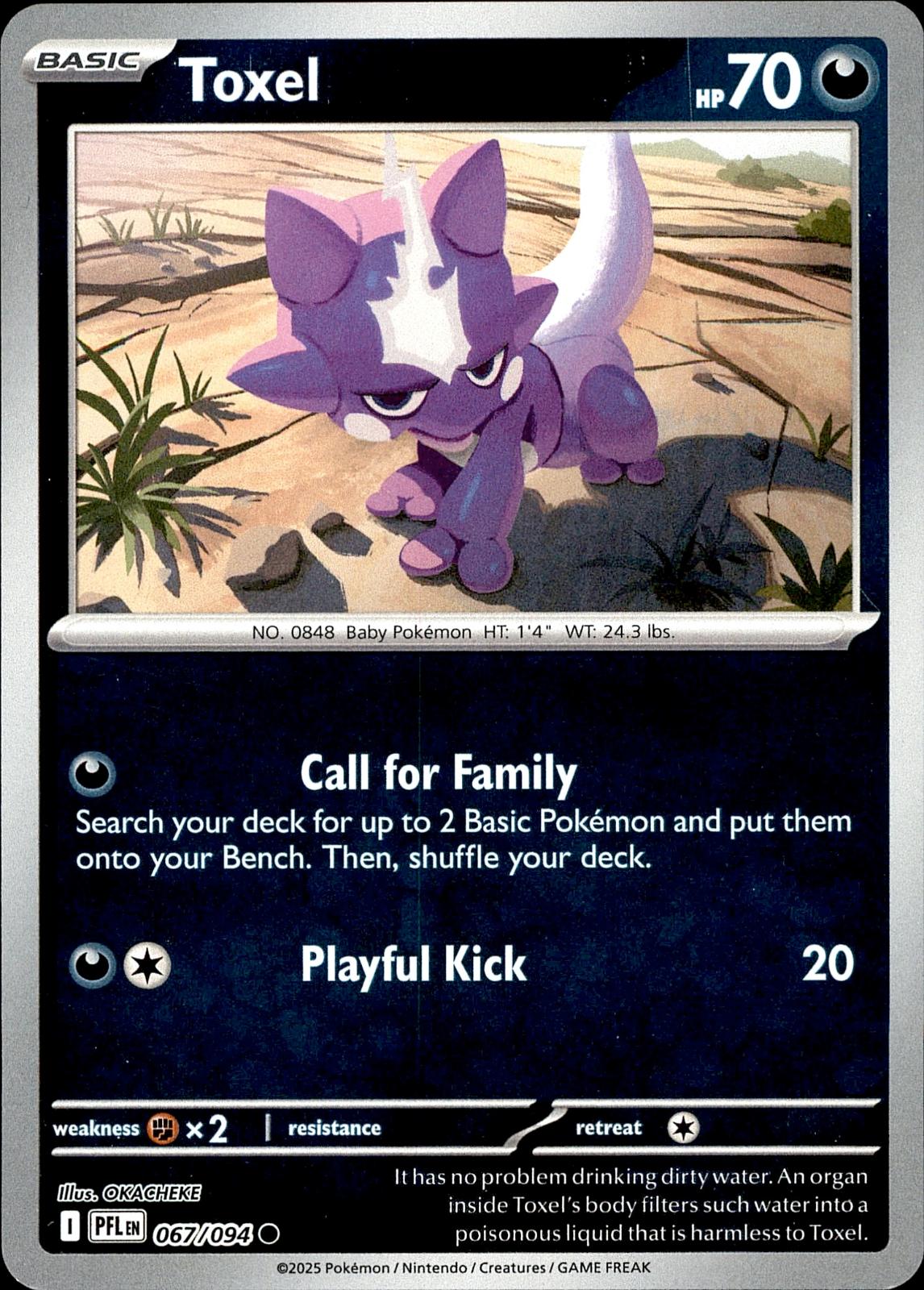 POKEMON TOXEL 067 PHANTASMAL FLAMES 094  REVERSE HOLO LP